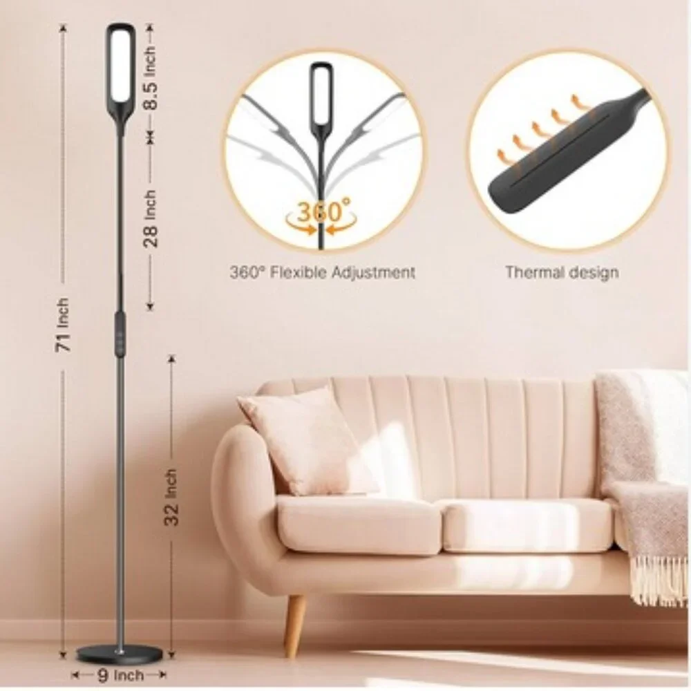 (New) Syrinx LED Floor Lamp with Remote (Black)